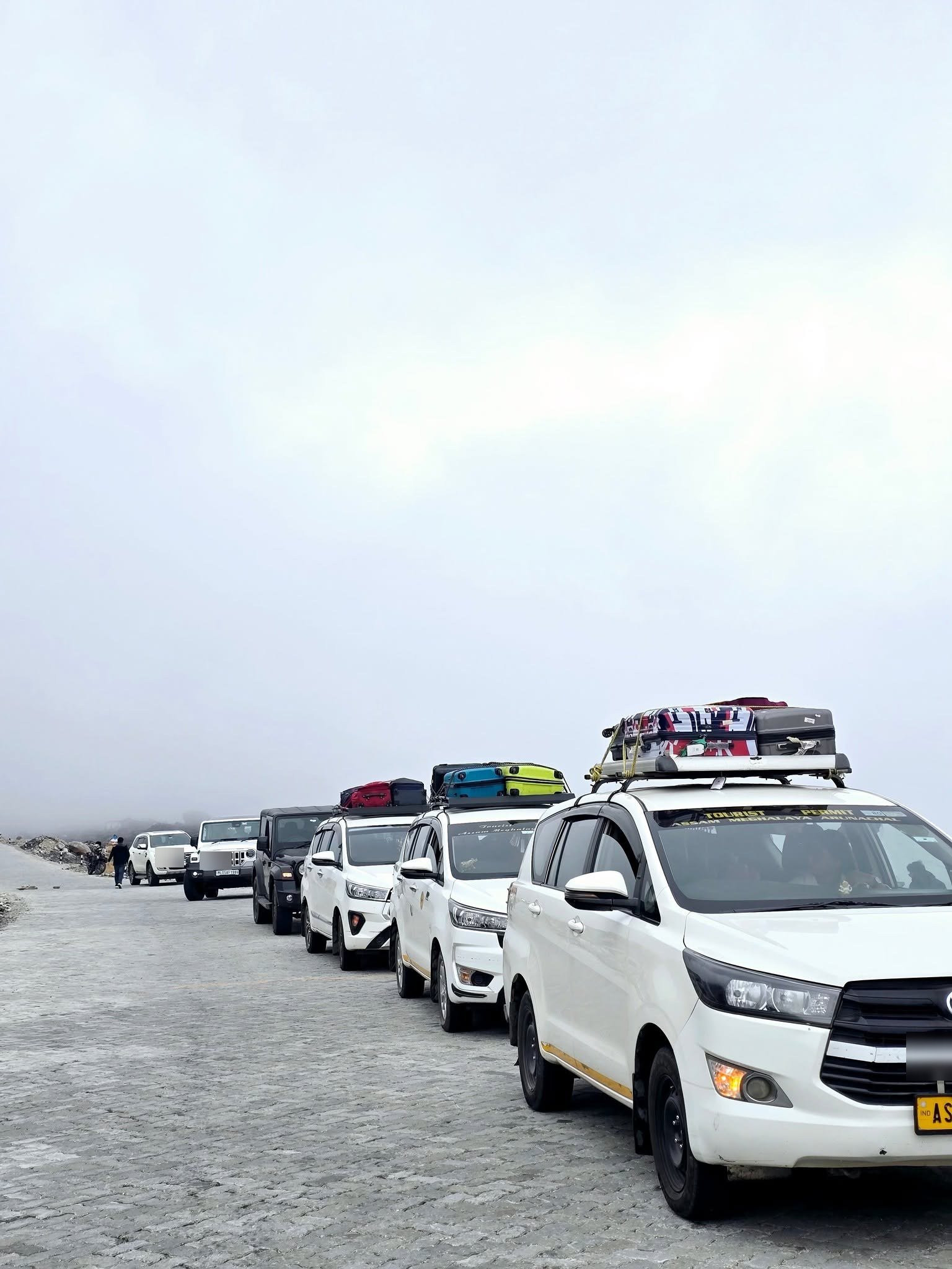 Tourist permit Innova convoy of Dorjee Tours and Travels on a Northeast India grand tour